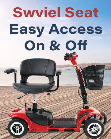 Mobility Scooter Easy to Use for Seniors Swivel Seat Padded Seat