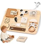 Wooden Busy Board for Toddlers - Montessori Toys for 1 2 3 4 Years Old - Sensory Toys for Autism ...