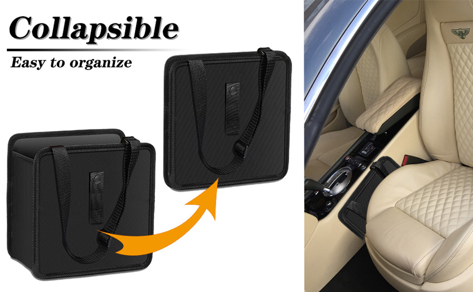Car Trash Can, Hanging Waterproof Car Garbage Can, Foldable Car Trash