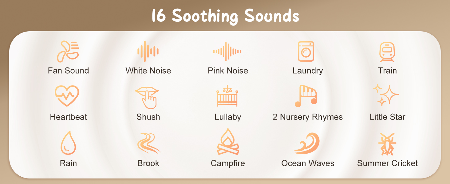 Afuosy white noise sound machine-16 sounds