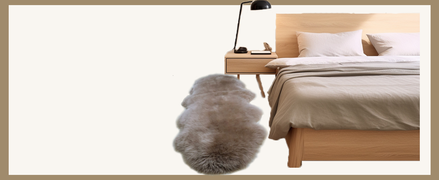 brown sheepskin rug