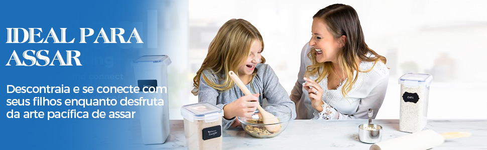 Kit 15 Potes Tampa Hermético Porta Alimentos Mantimentos Armário Cozinha…