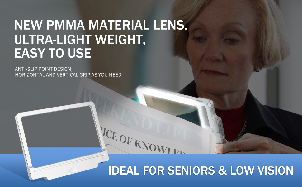 JUOIFIP Magnifying Glass with Light, 4X Lighted Magnifying