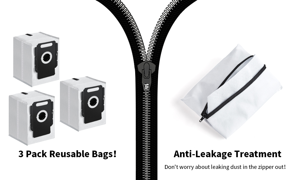 CHIKIXSON Reusable Vacuum Bags for All iRobot Roomba I & S