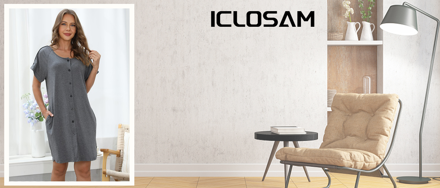 iClosam Women's Maternity Nightdress Button Down Nightgown Soft Cotton Breastfeeding Nightwear Labour Nursing for Hospital Pyjamas Loungewear S-XXL 8 be773bcb 327f 4563 b5d2 4e247031d483. CR0,0,1464,625 PT0 SX1464 V1