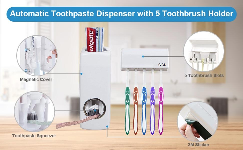 Dust-proof Automatic Toothpaste Dispenser Toothpaste Squeezer Kit