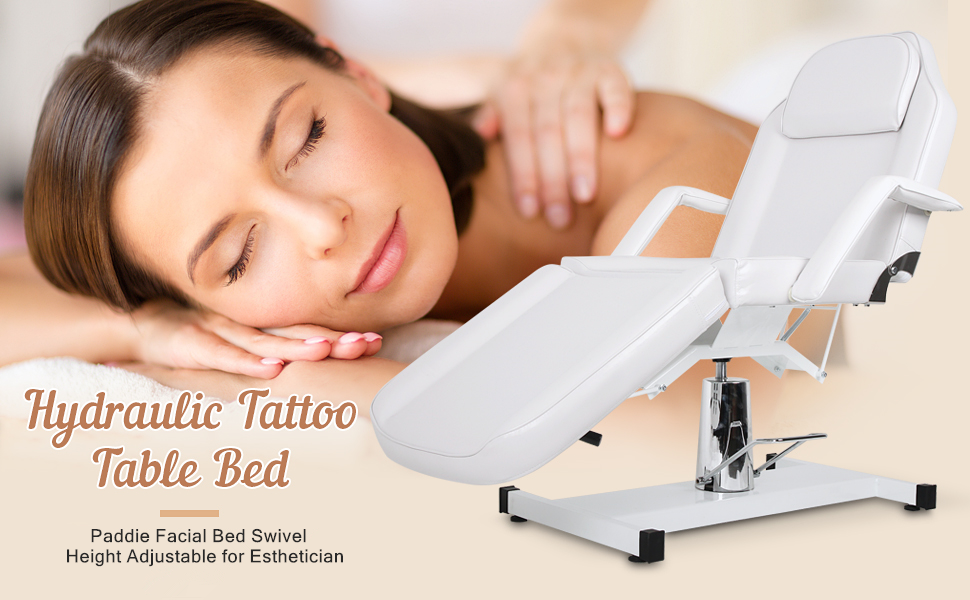 Paddie Hydraulic Tattoo Table Bed, Facial Bed Adjustable