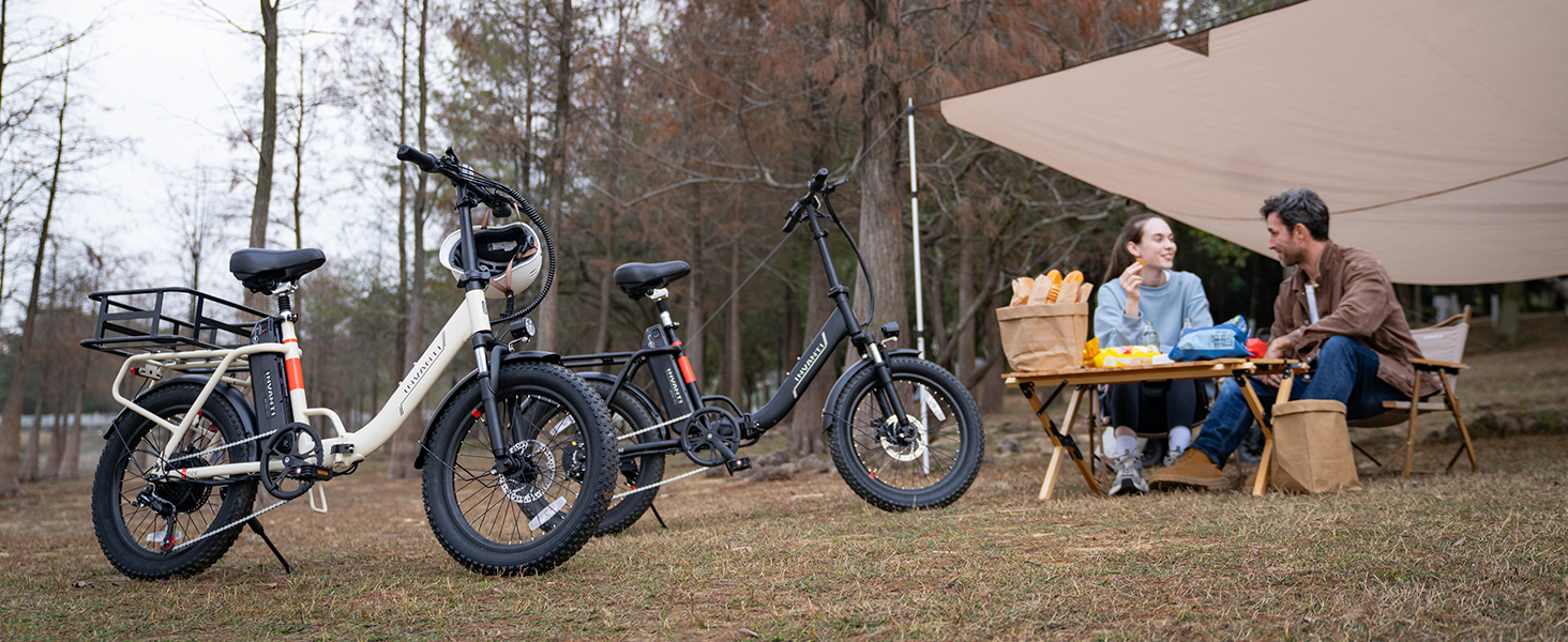 INVANTI Electric Bike, 20" Fat Tire StepThru Electric Bicycle, 72KM