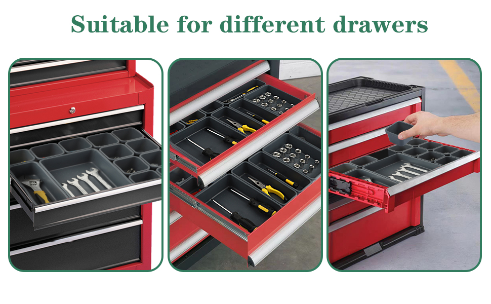 40Pack Tool Box Organizer with 72pcs Antislip Pads, Tool