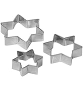 Tala Stainless Steel Star Design Cookie Cutters, Set of 3 Cutters in different sizes