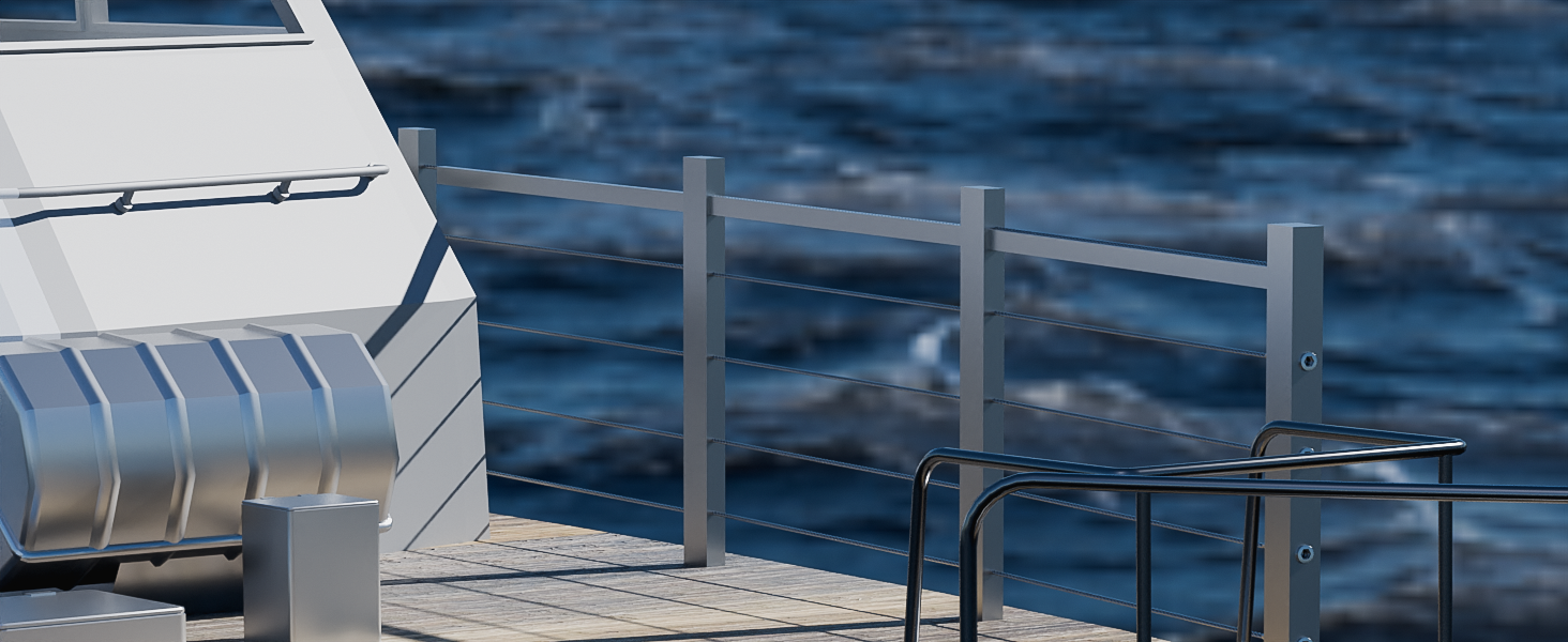 Stainless Steel Invisible Receiver and Swage Stud End Cable Railing