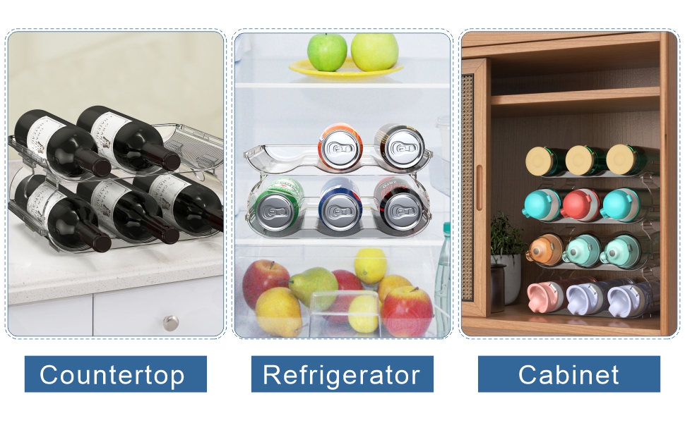 Waykape Water Bottle Organizer for 4 Pack Plastic