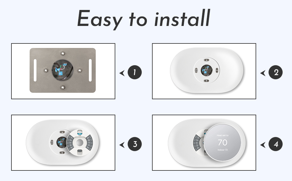 𝟐𝟎𝟐𝟒 𝐔𝐩𝐠𝐫𝐚𝐝𝐞 Nest Thermostat Wall Plate Cover, for Google Nest