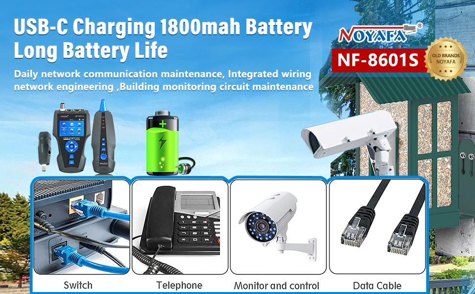 NOYAFA Network Cable Tester, NF8601S TDR Multifunction LCD Tracer for