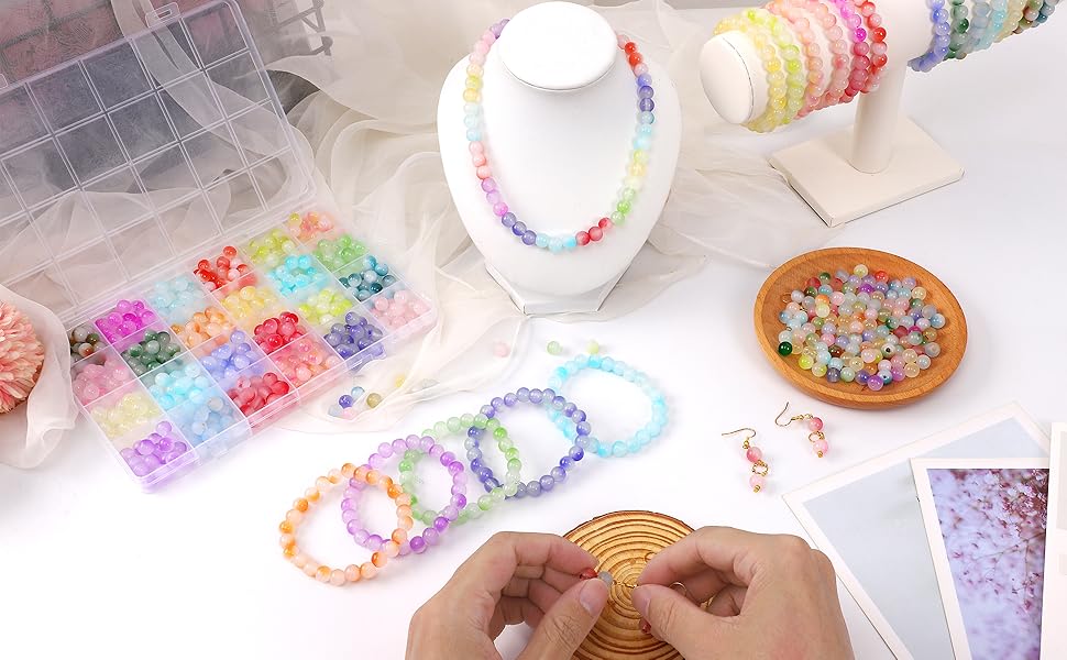 glass beads 408pcs 8