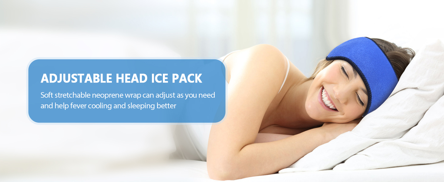 Hilph Headache Ice Pack Migraine Ice Head Wrap, Reusable Gel Head Cold
