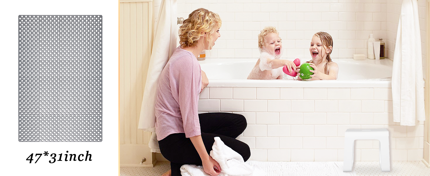 Tiamo Extra Large Shower Mat for Inside Shower, 47 * 31