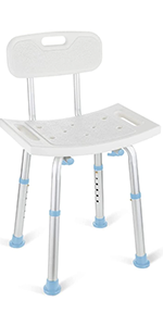 Bath Stool with Removable Back 300lbs