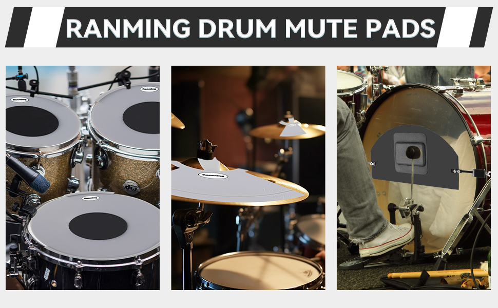 RANMING Drum Mute Silicone Drum Mute Set Doublelayer Drum Mute Pads Eliminates