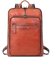 CLUCI Leather Backpack for Women 15.6 Inch Laptop Backpack Vegetable Tanned Full Grain Backpack P...