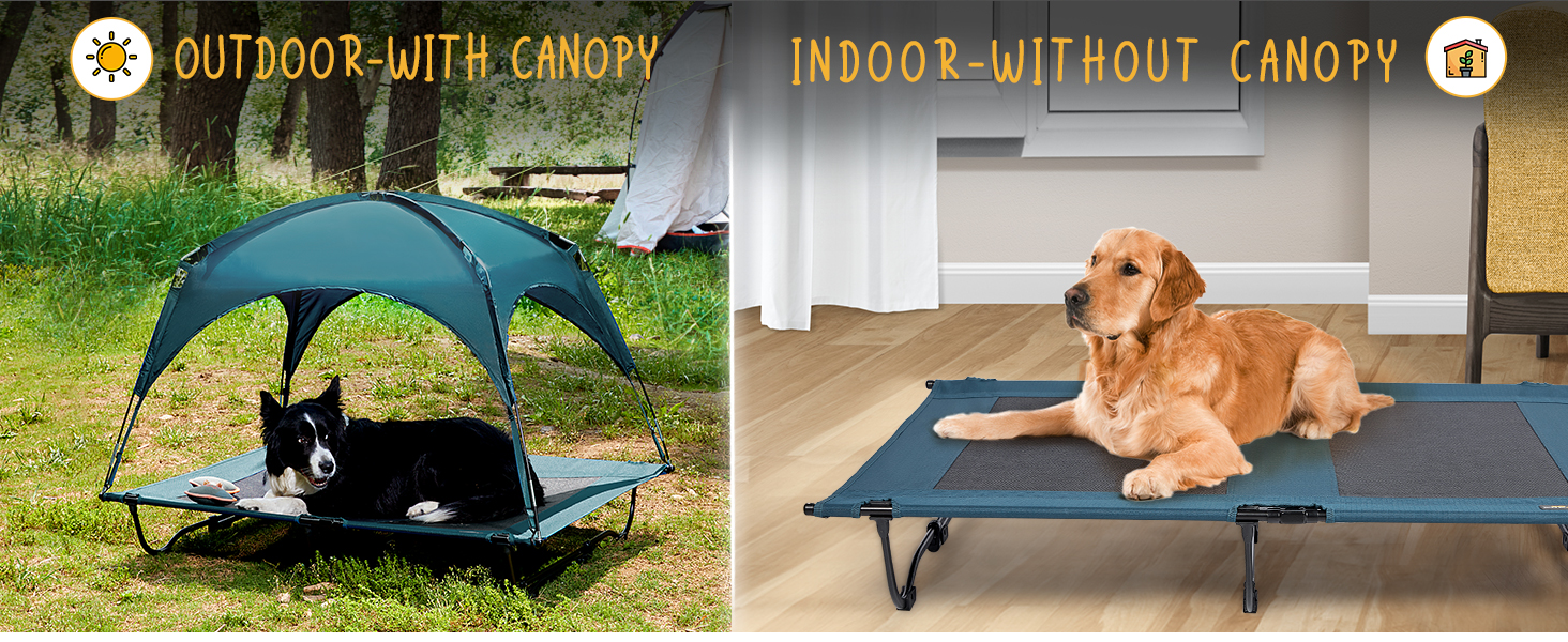 CANINE CANYON XL Elevated Dog Bed with Removable Canopy