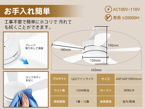 省エネ・節電 38W LEDシーリングファンライト12畳 3000LM 静音 Amazon.co.jp : TENKOO&YOU【省エネ・節電に】38W LEDライト12畳