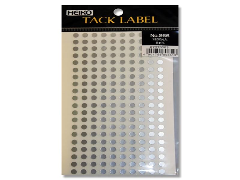 Amazon.co.jp: HEIKO タックラベル (シール) No.266 丸 銀 5mm