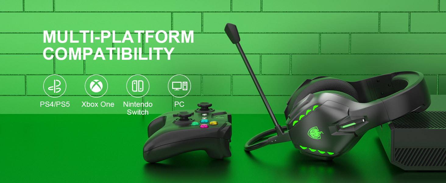 PHOINIKAS Gaming Headset, Gaming Headset for PS4/PS5/PC/Xbox One/Switch