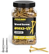 Wood Screws 2-1/2 Inch, FIXLINK Deck Screws #10 x 2-1/2