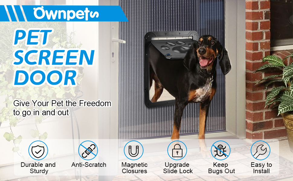 Ownpets Dog Screen Door, Inside Door Flap 12x14x0.4 Inch