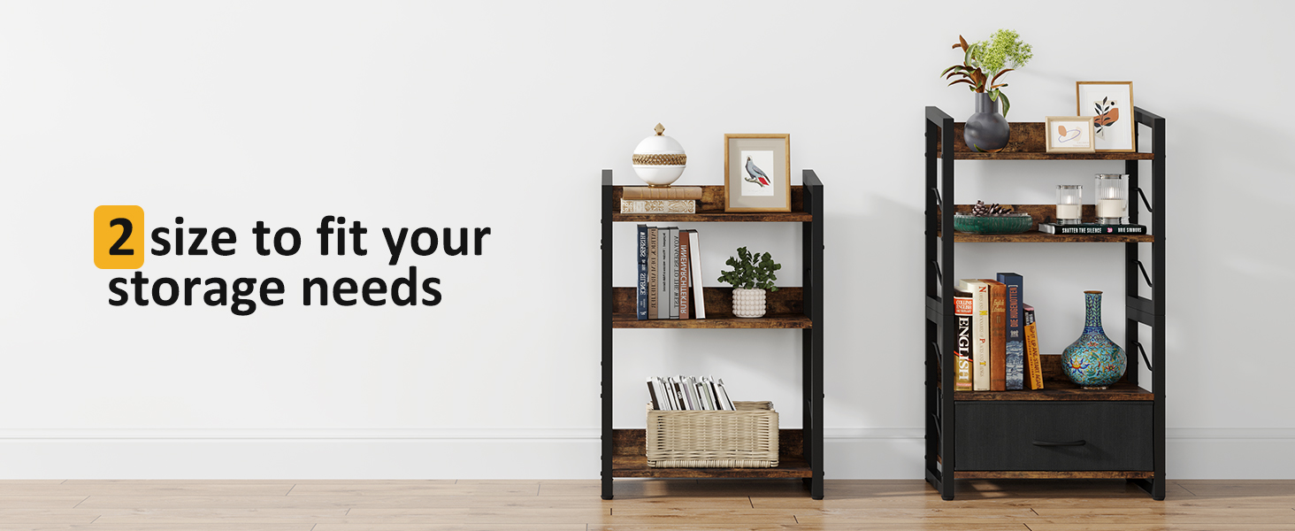 Hosfais Book Shelf Small Bookshelf 3Tier Wood Bookcase