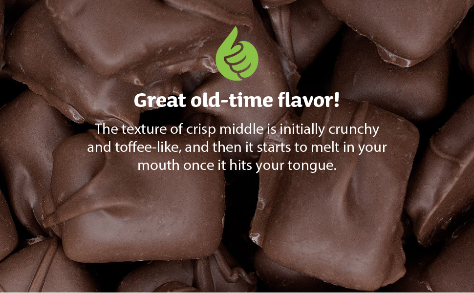 Dark Chocolate Covered Molasses Sponges Candy, Old