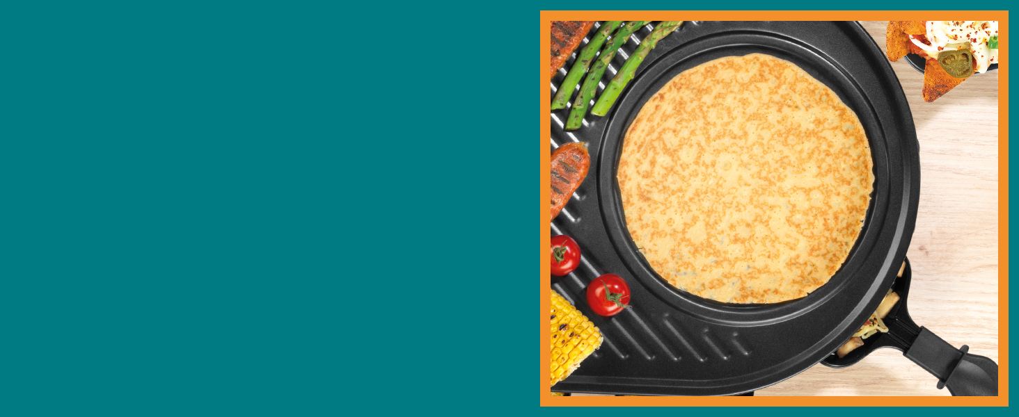 Giles & Posner EK4512G Electric NonStick Raclette Grill and Crepe