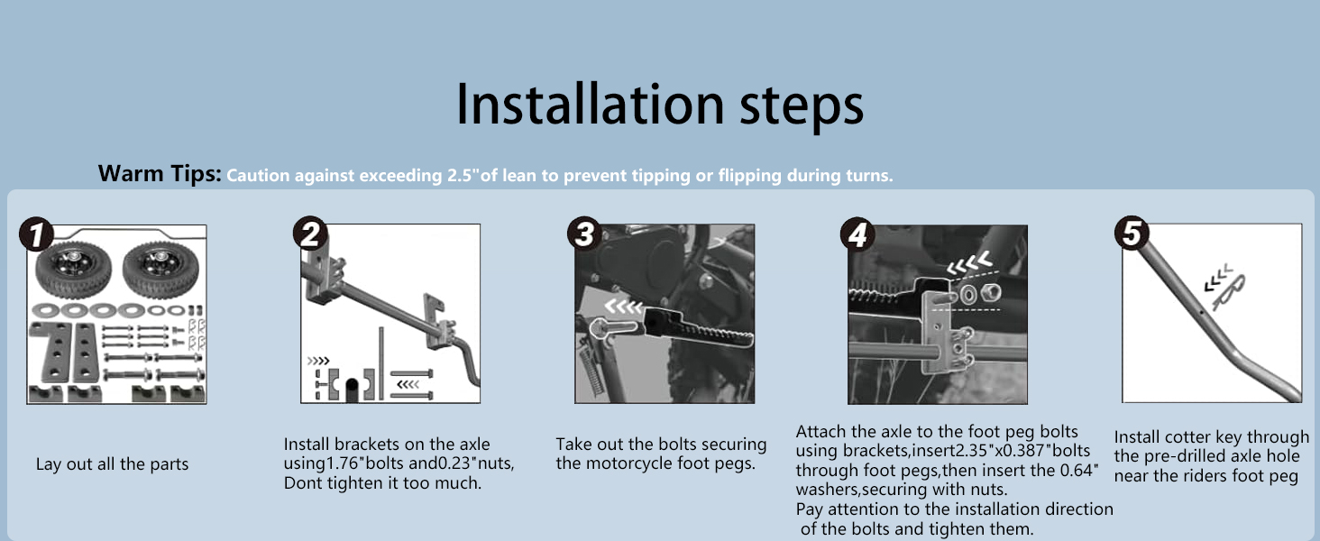 Tayizoo Dirt Bike Training Wheels, Adjustable Height kid