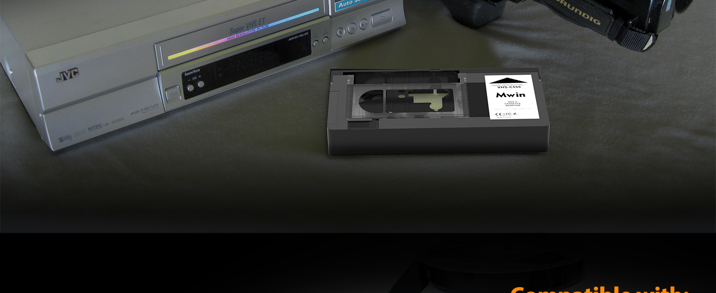 VHSC Cassette Adapter for VHSC Camcorders, Motorized VHSC/VHS Video
