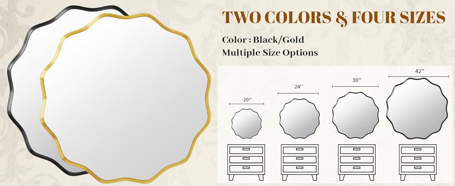 Round Wavy Mirror