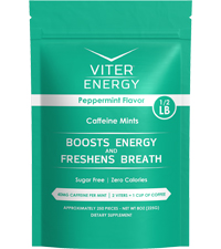 Viter Energy Caffeinated Mints Caffeine B Vitamins Chewing Nootropic Chews Focus Boost Vegan Pills