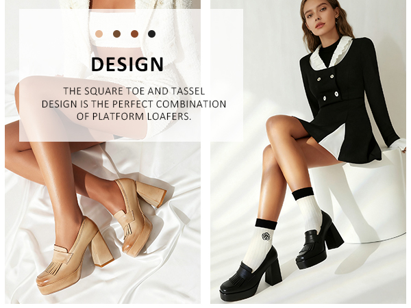 Amazon.com | Alsoloveu Women's Platform High Heel Loafers