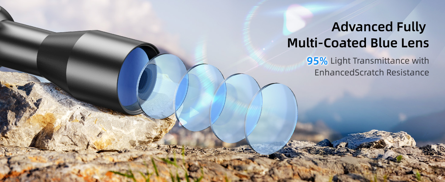 EZshoot best 4x32 rifle scope with advanced fully multi-coated blue lens