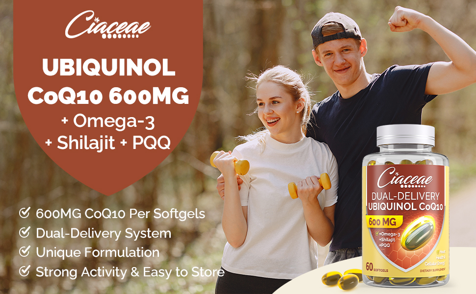 Ubiquinol CoQ10 600 MG Softgels with Omega3 & Shilajit