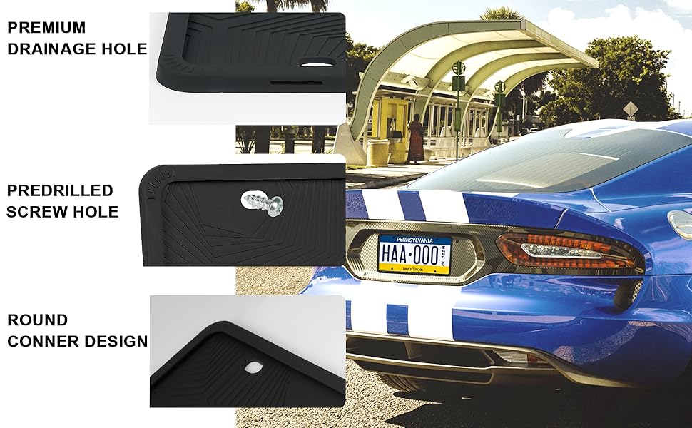 Silicone License Plate Frames Protectors, Car License Plate