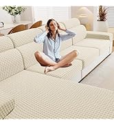 MAXIJIN Couch Cushion Covers Backrest Cover - Stretch Sectional Sofa L Shape Furniture Protector ...