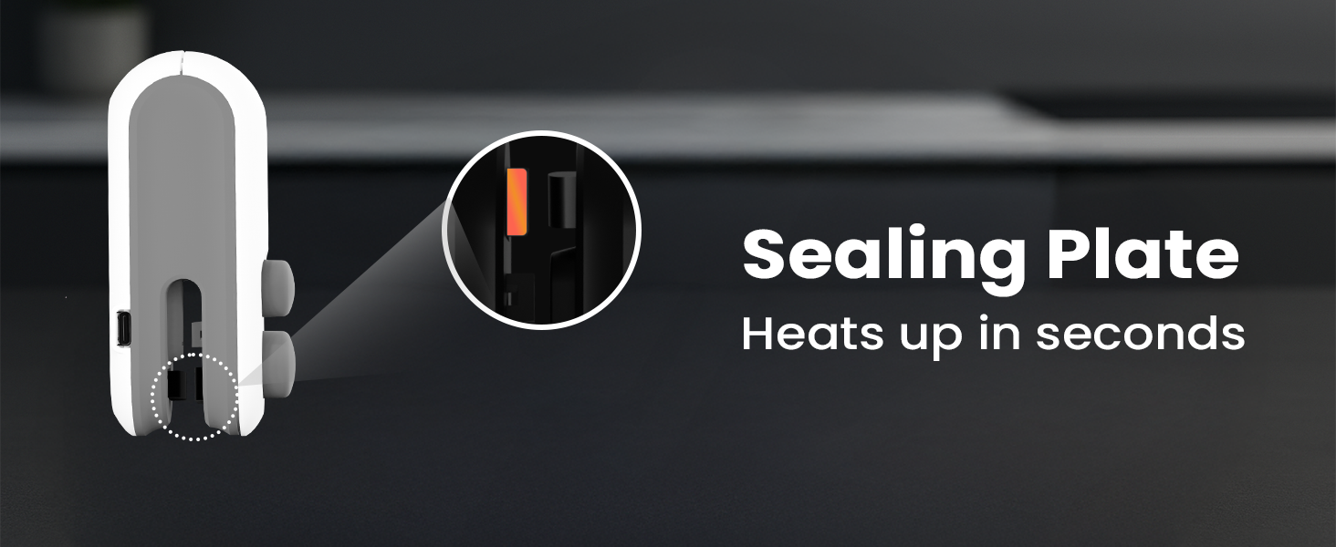 Instant heating pad seals bags tightly in seconds without preheating