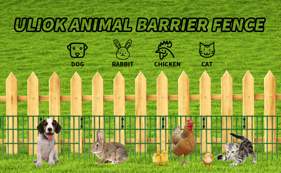 10 Pack Animal Barrier Fence, 1.52in Spike Spacing No Dig