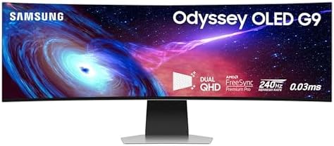 SAMSUNG 49 Odyssey G93SC Series OLED Curved Gaming Monitor. 240Hz. 0.03ms. Dual QHD. DisplayHDR ...