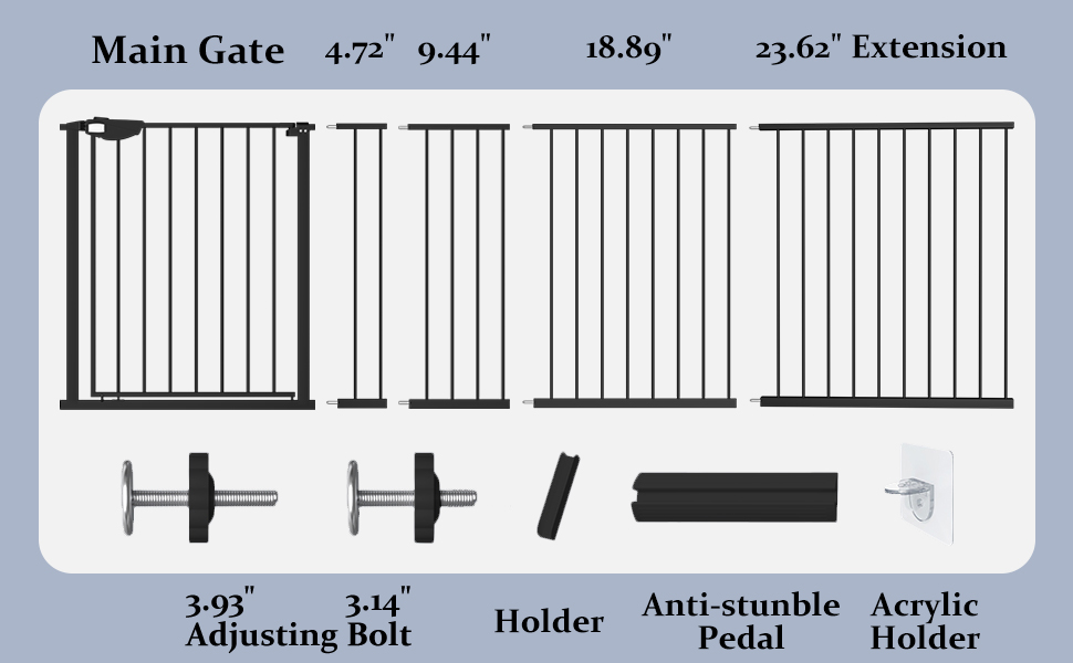 DEARBB Triple Lock Baby Gate for Stairs Doorways and House