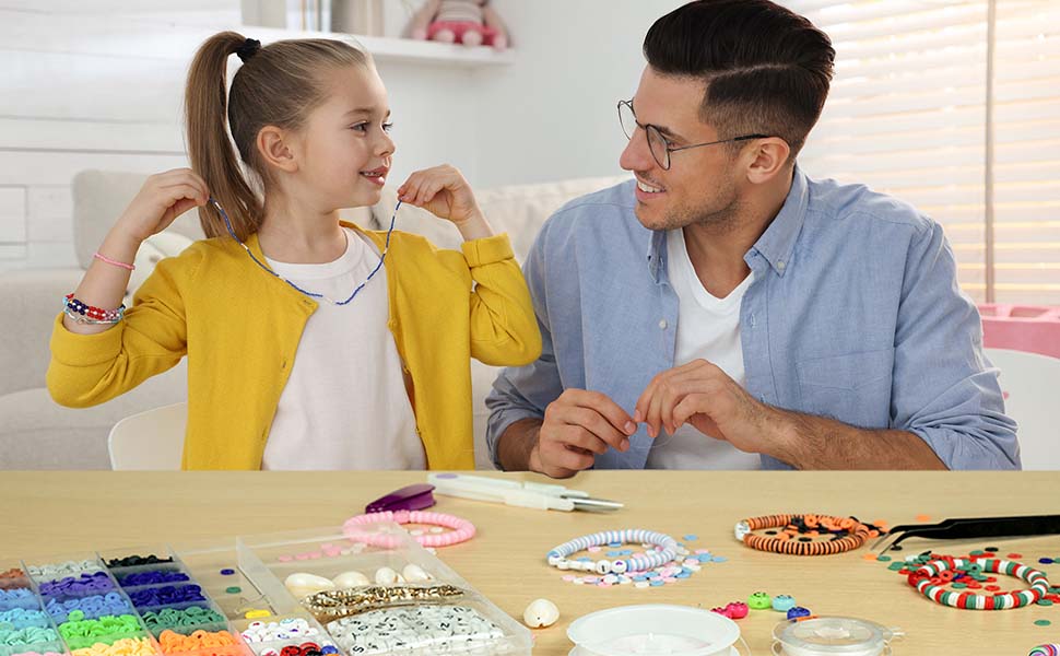 Perlen zum Auffädeln, 7200+ Stück Perlen Set, 2 Boxen Armbänder Selber ...