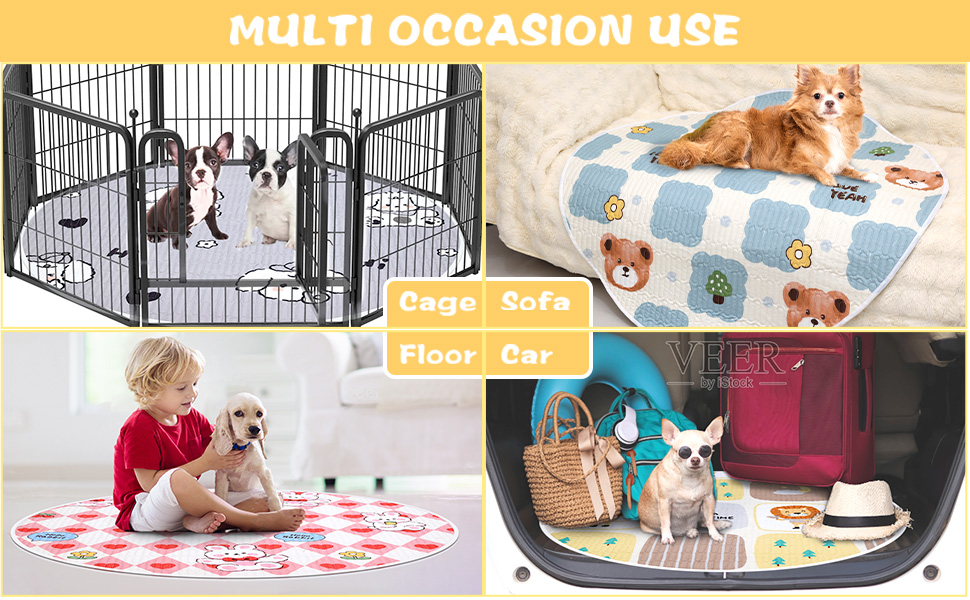 4 Pack Washable Whelping Pads for Dogs,Waterproof Pet Pee