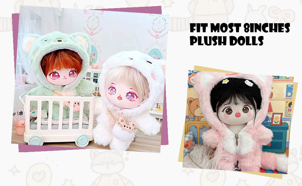 CALEMBOU Plush Doll Clothes Animal Figure Jumpsuit Lovely