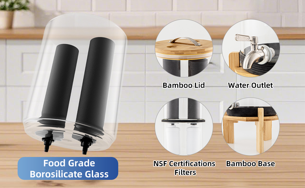 glass water filter pitcher